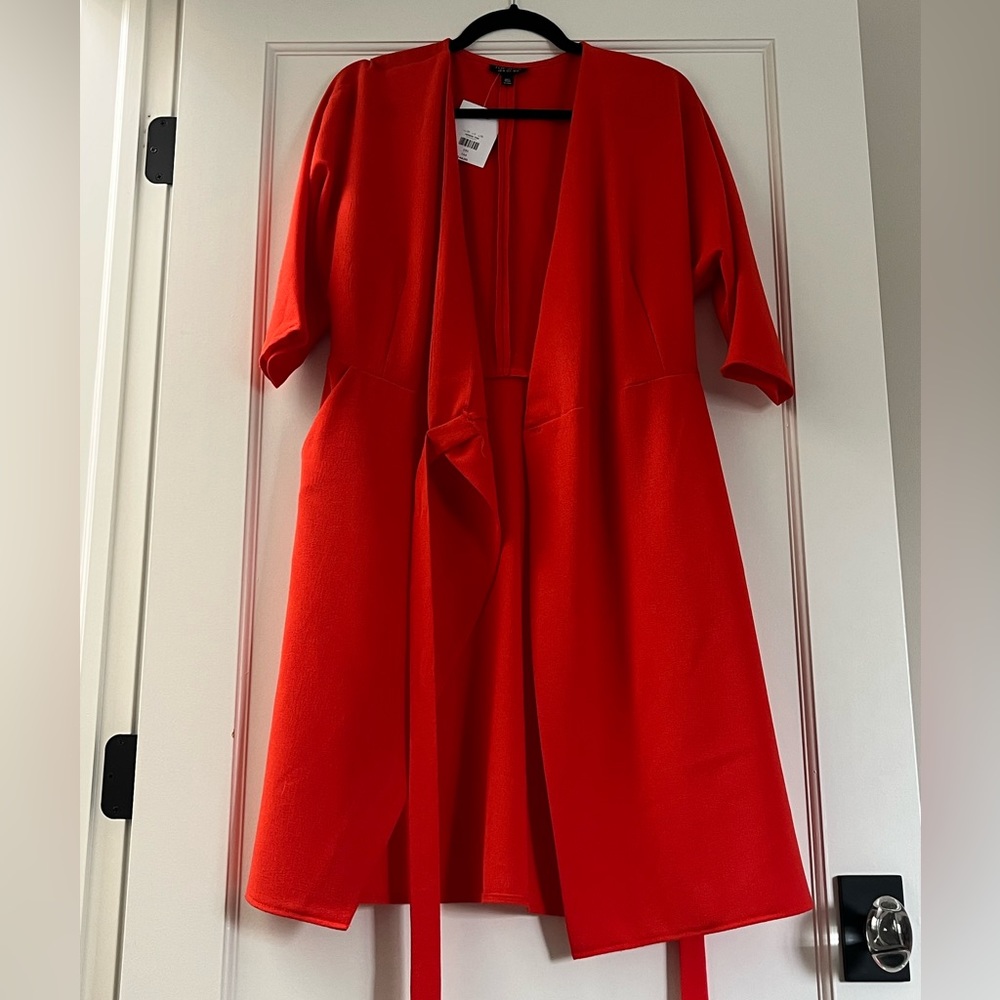Top shop red short sleeved wrap dress